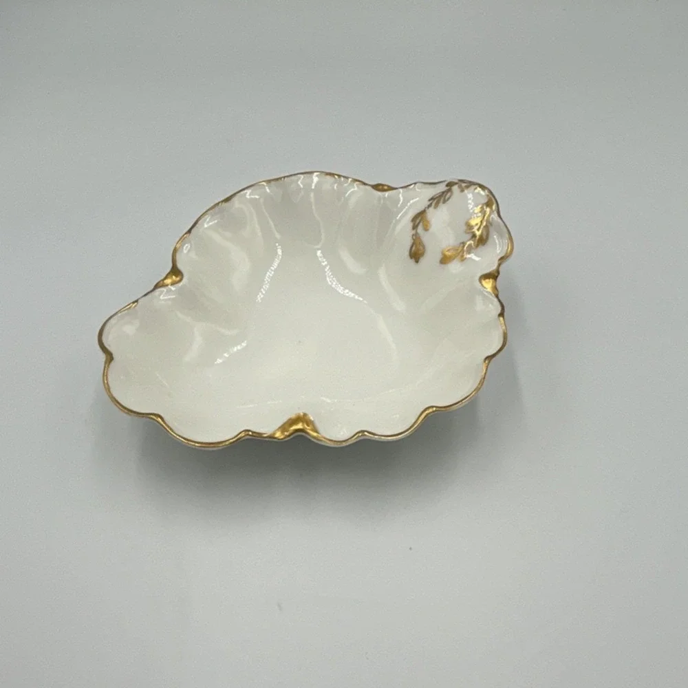 Haviland & Co. Porcelain Bowl White Gold Trim Glossy Finish Limoges France